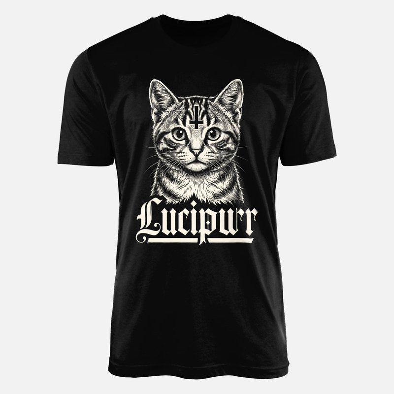 Magliette: Gatto diabolico Lucipurr croce inversa