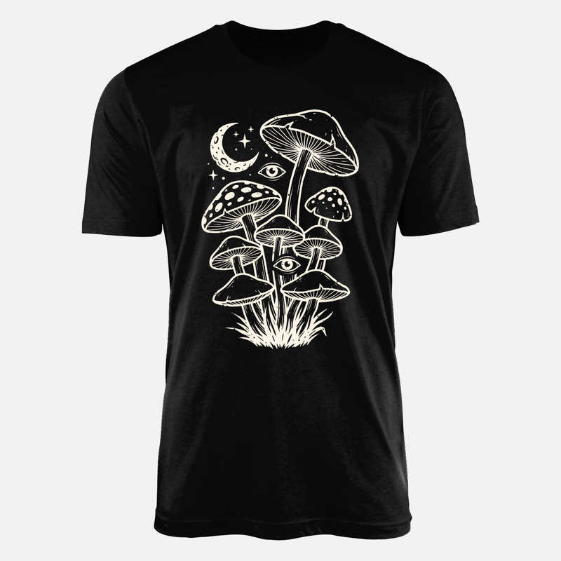 Magliette: Funghi mistici con occhi e luna