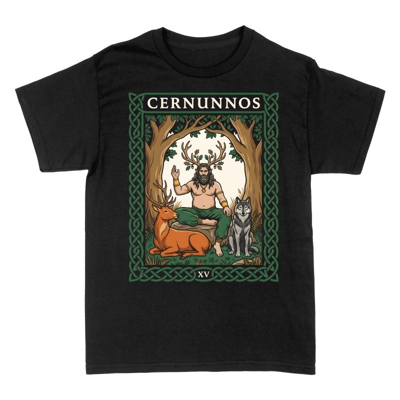 Magliette: Carta dei tarocchi dio celtico Cernunnos