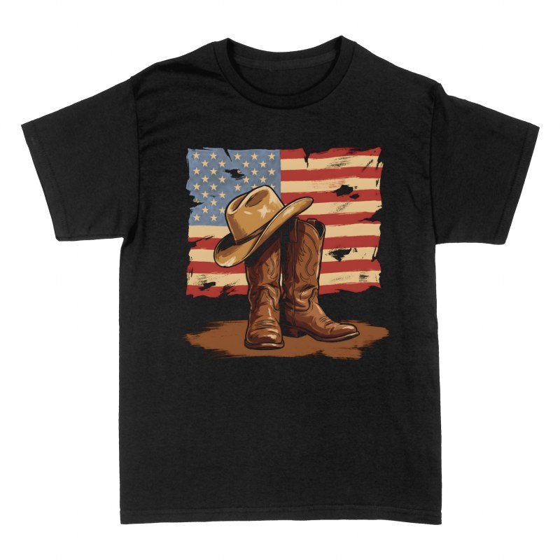 Magliette: Stivali e cappello cowboy patriottico