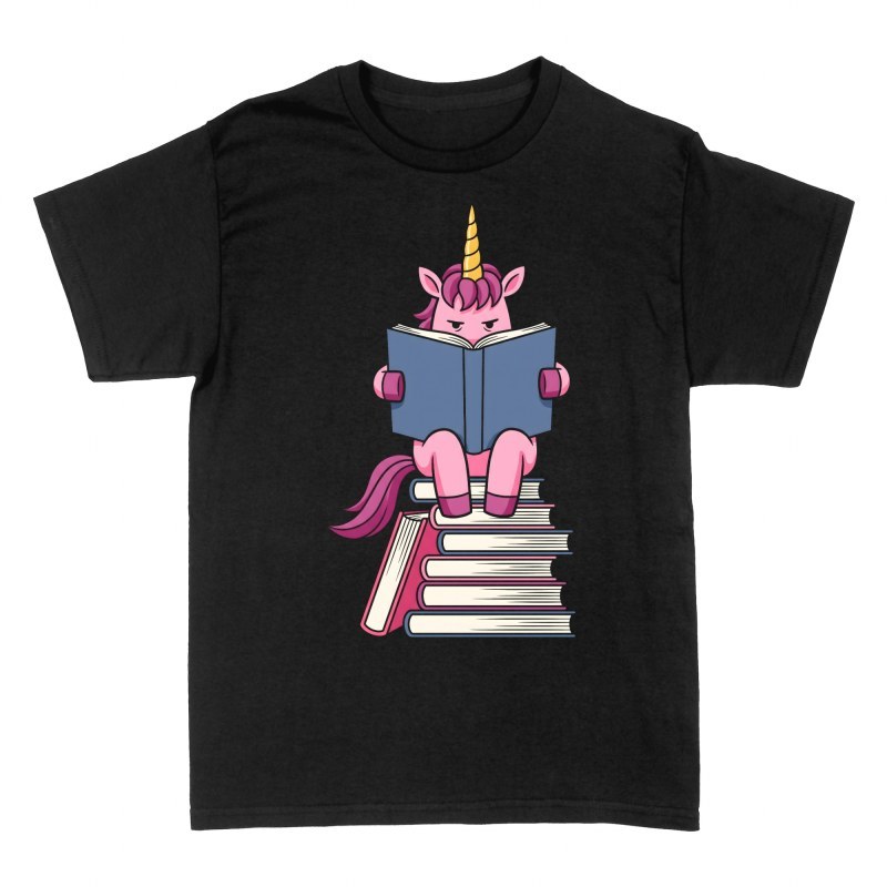 Magliette: Unicorno che legge sui libri