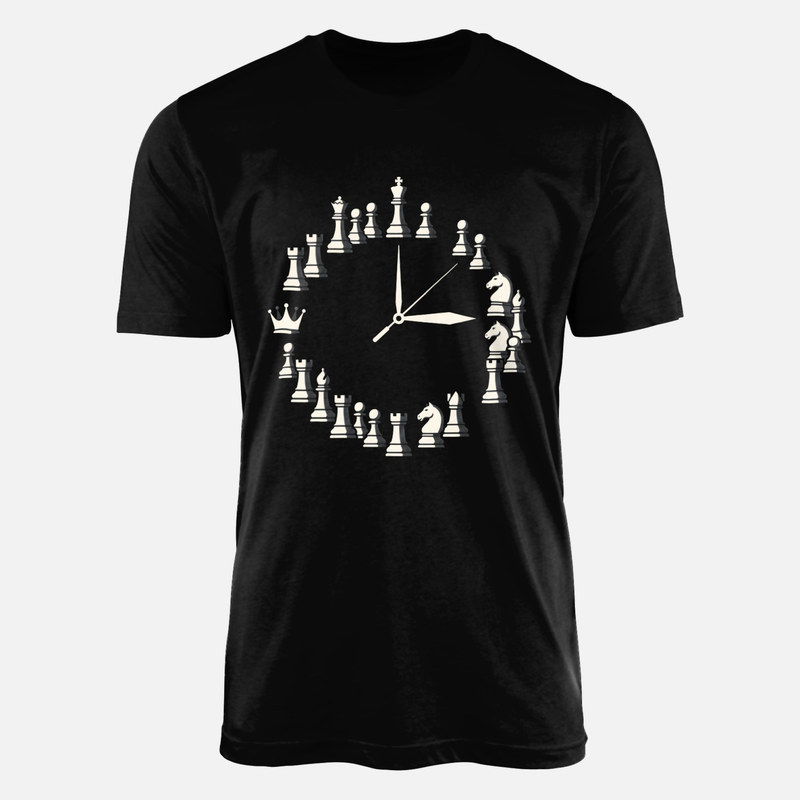 Magliette: Orologio con pezzi di scacchi
