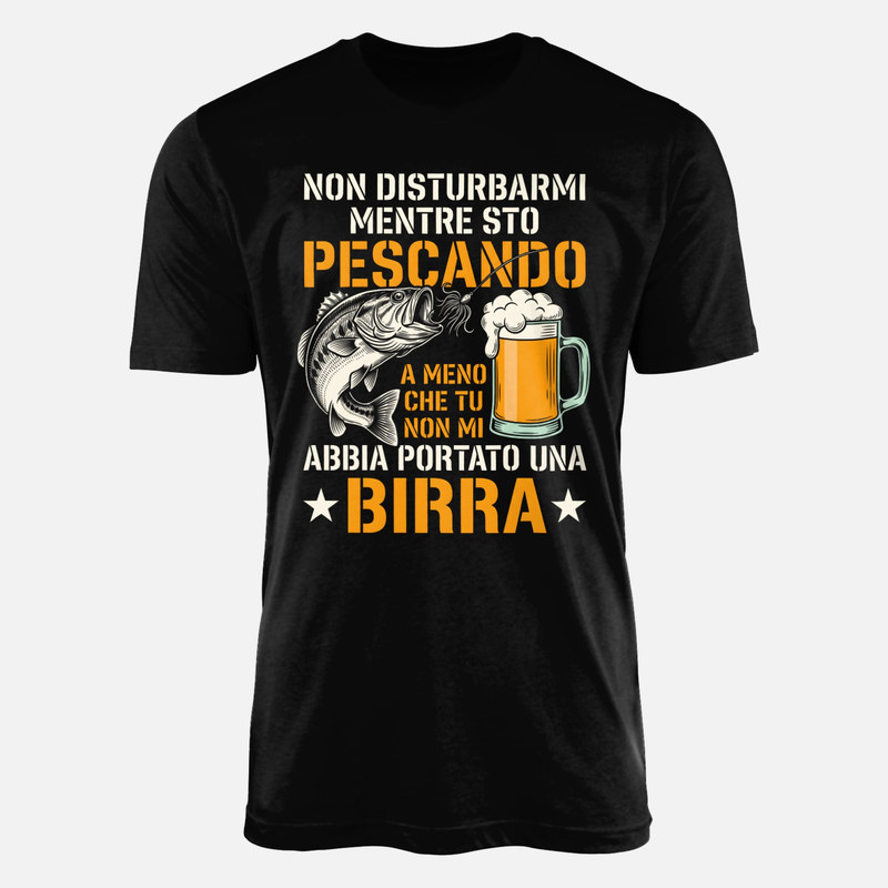 Magliette: Non disturbarmi sto pescando porta birra