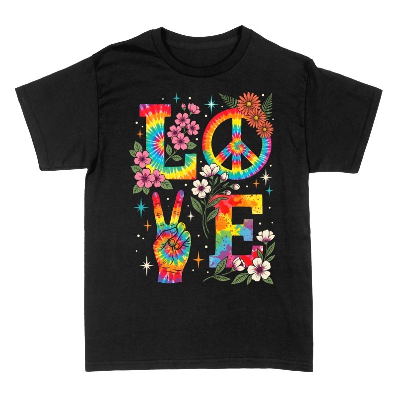 Magliette: Amore stile hippie tie-dye floreale