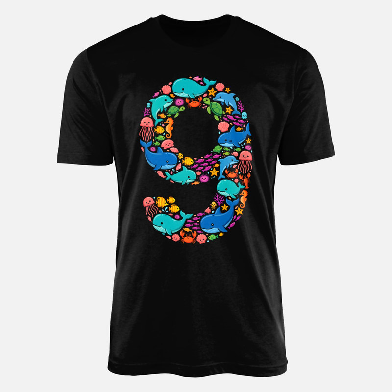 Magliette: Numero 9 animali marini kawaii