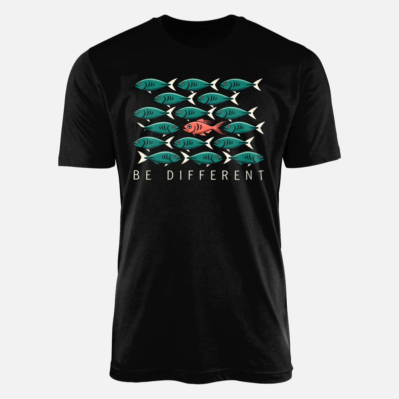 Magliette: Pesce rosso controcorrente be different