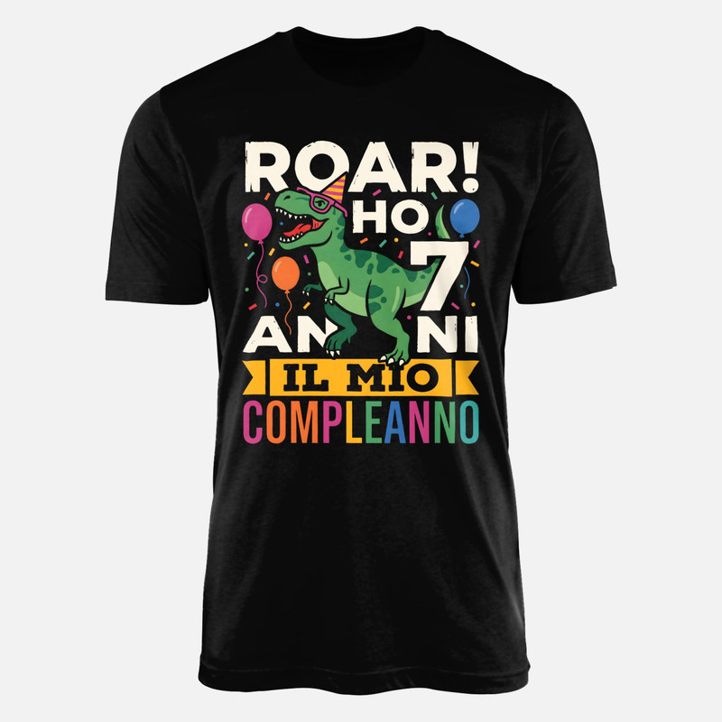 Magliette: Roar ho 7 anni compleanno dinosauro