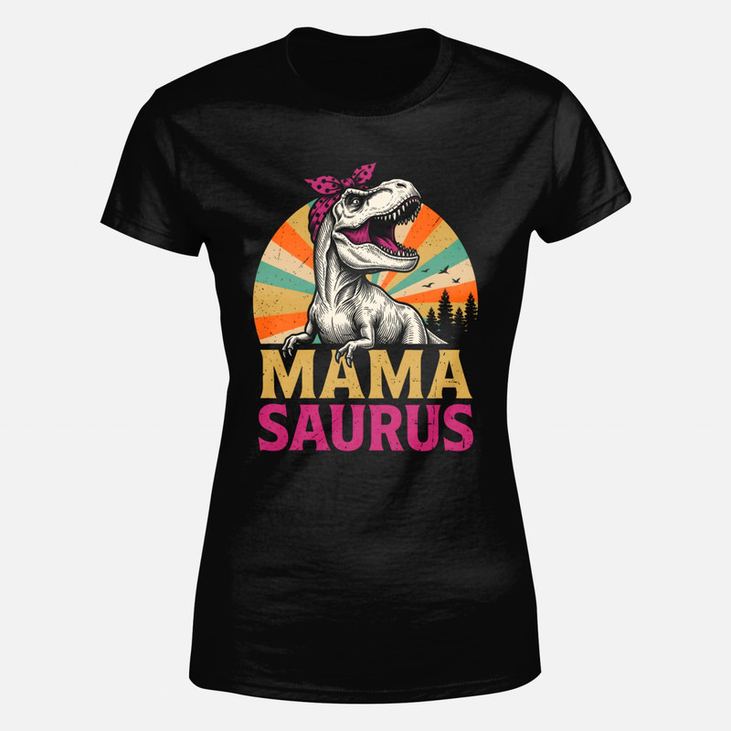 Magliette: T-rex Mama Saurus con fiocco vintage