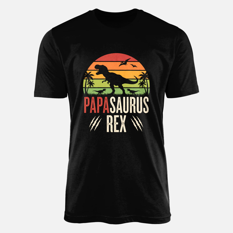 Magliette: Papasaurus Rex tramonto vintage