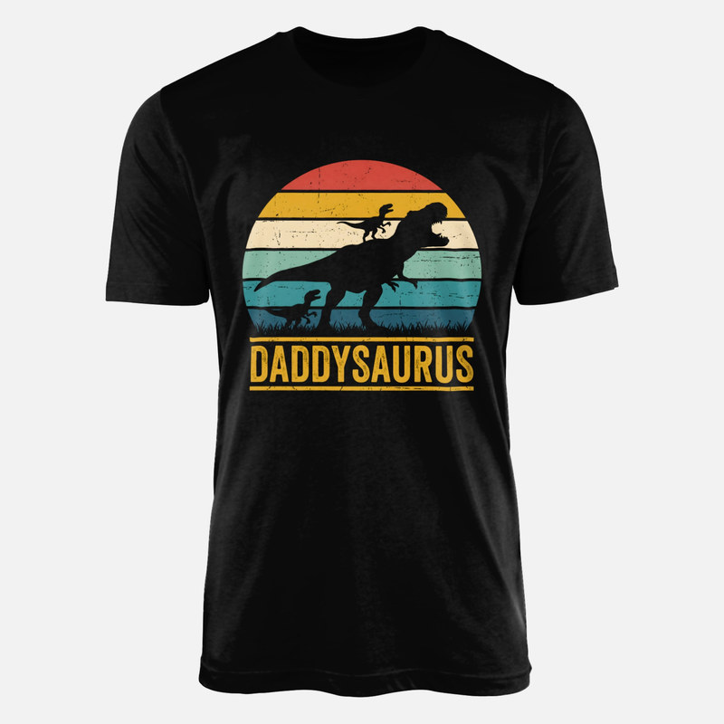 Magliette: Daddysaurus con cuccioli retro