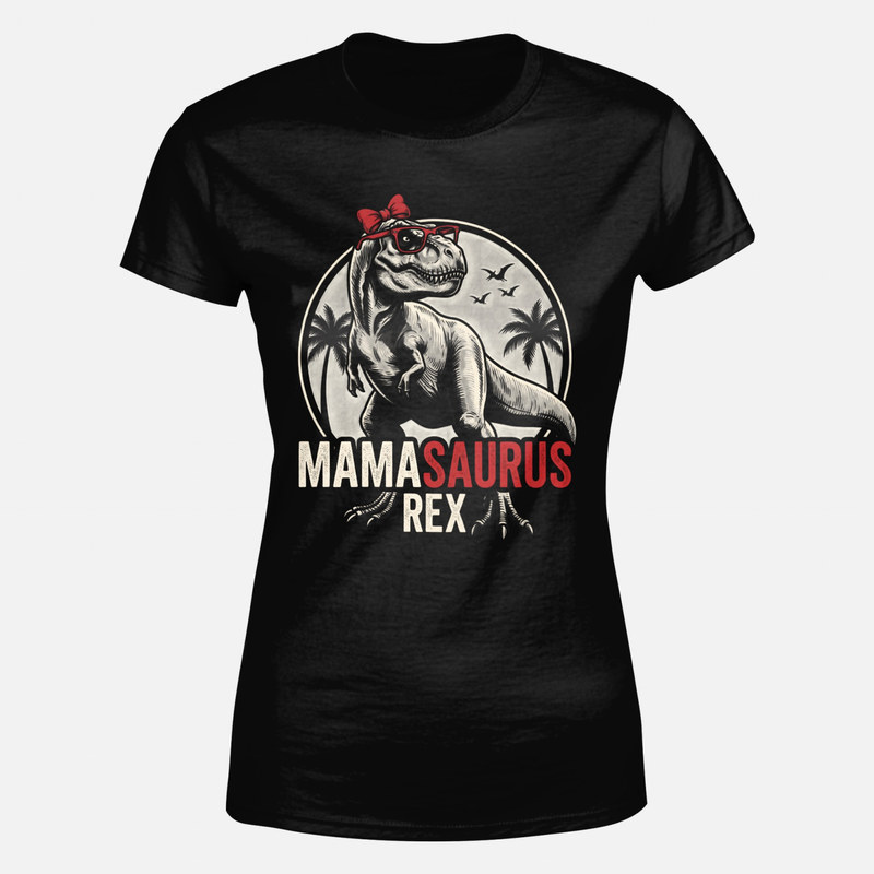 Magliette: Mamasaurus Rex con occhiali e fiocco