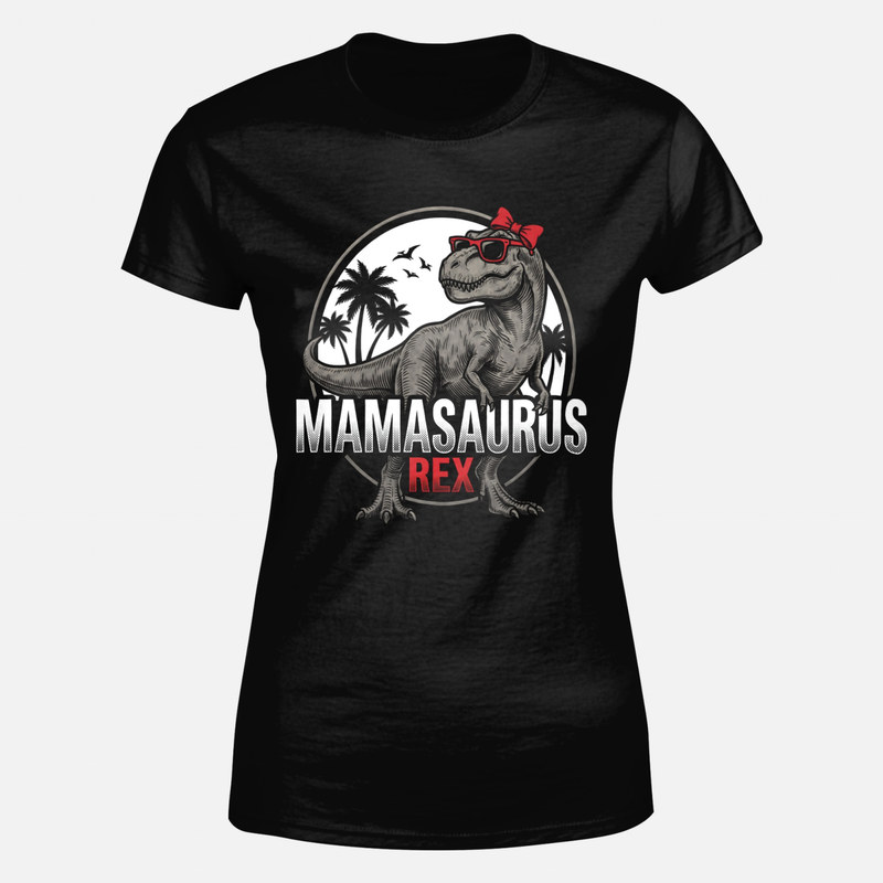 Magliette: Mamasaurus Rex con occhiali e fiocco