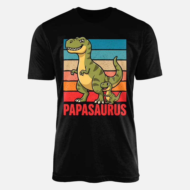 Magliette: Papasaurus con cucciolo T-Rex retro