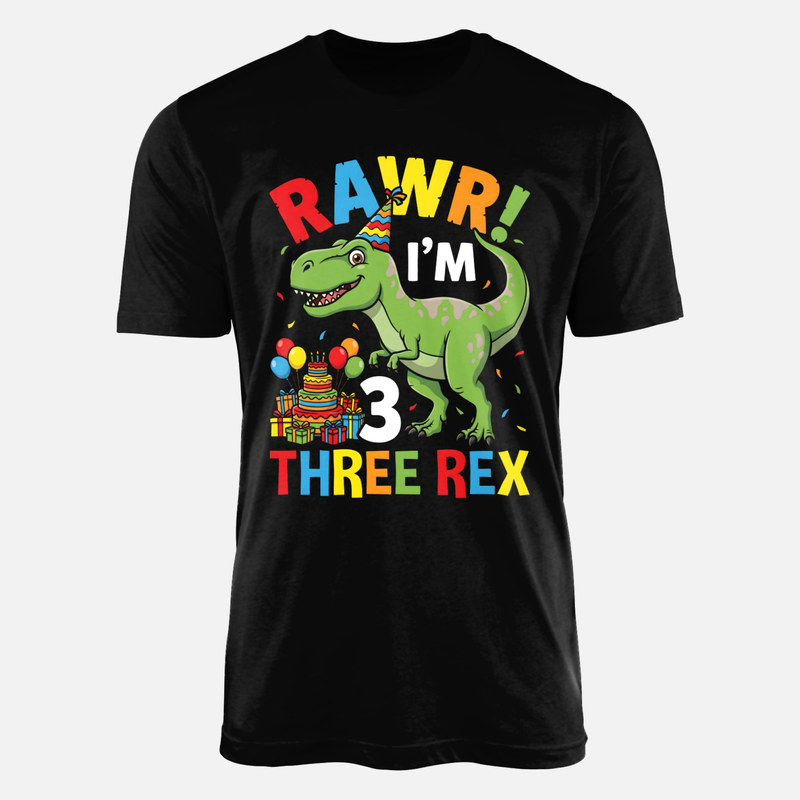 Magliette: T-Rex compleanno 3 anni Three Rex