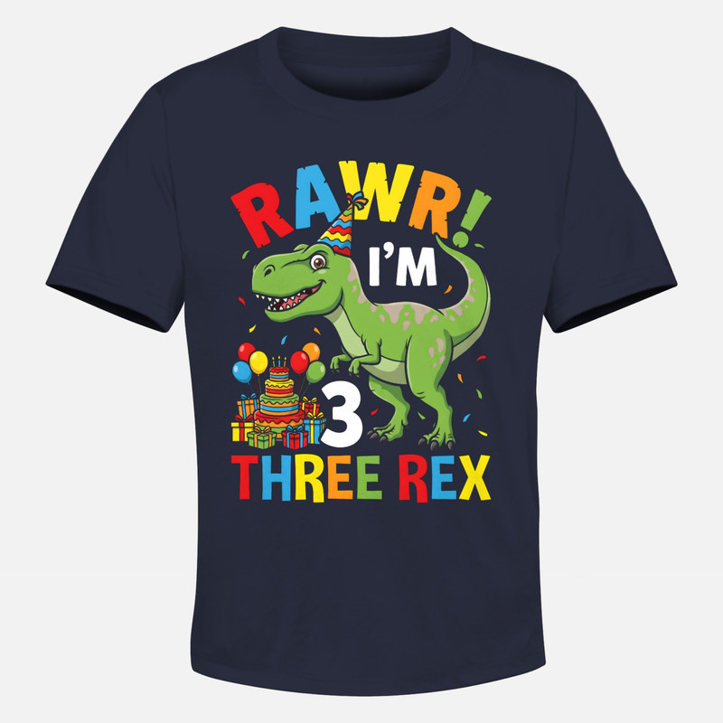 Magliette: T-Rex compleanno 3 anni Three Rex