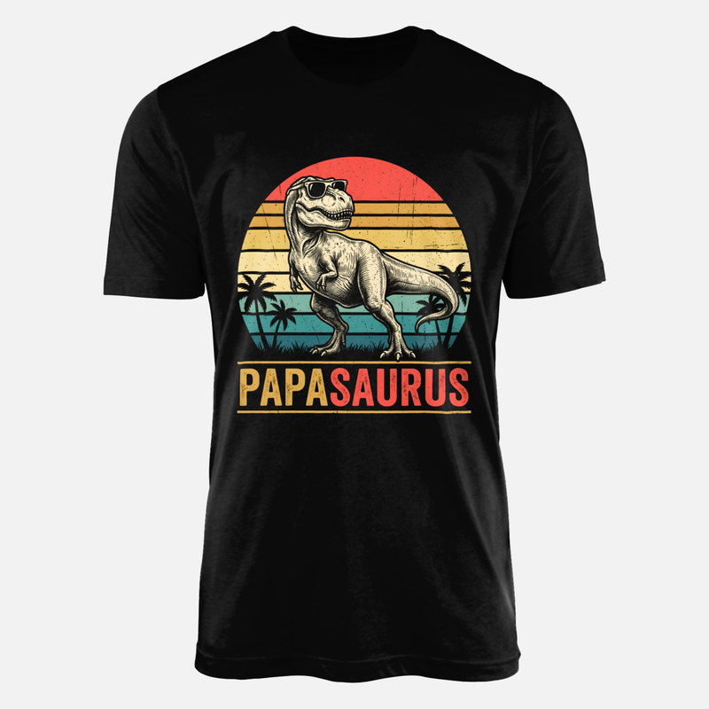 Magliette: Papasaurus T-Rex vintage con occhiali da sole
