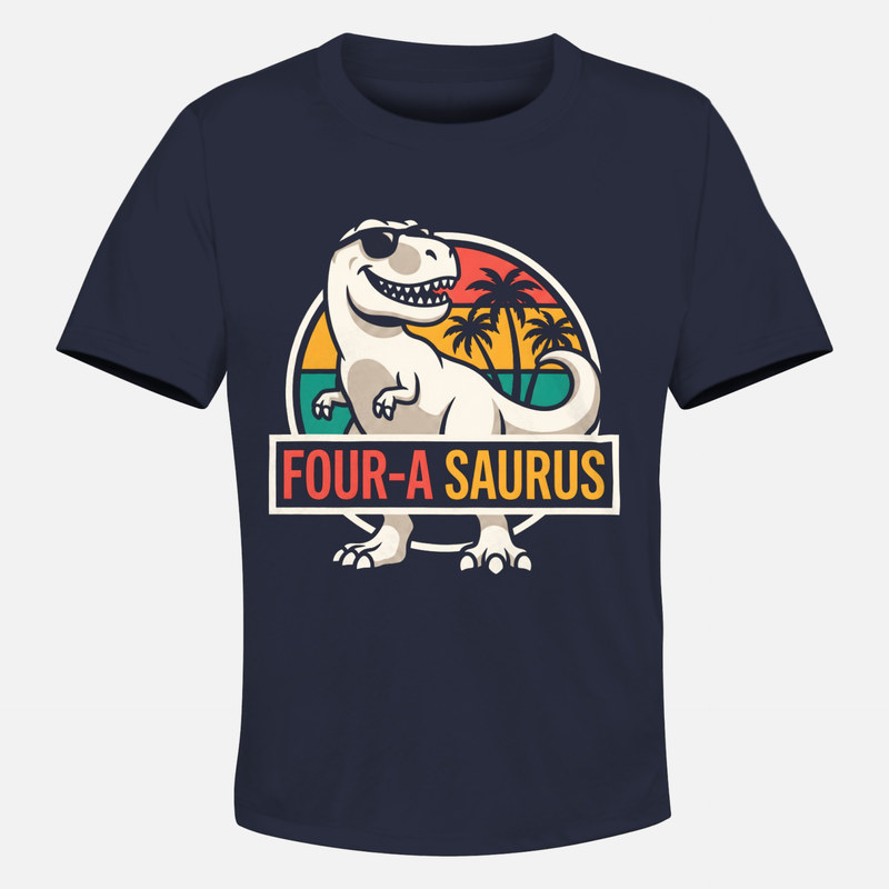 Magliette: Dinosauro 4 anni Four-A Saurus vintage