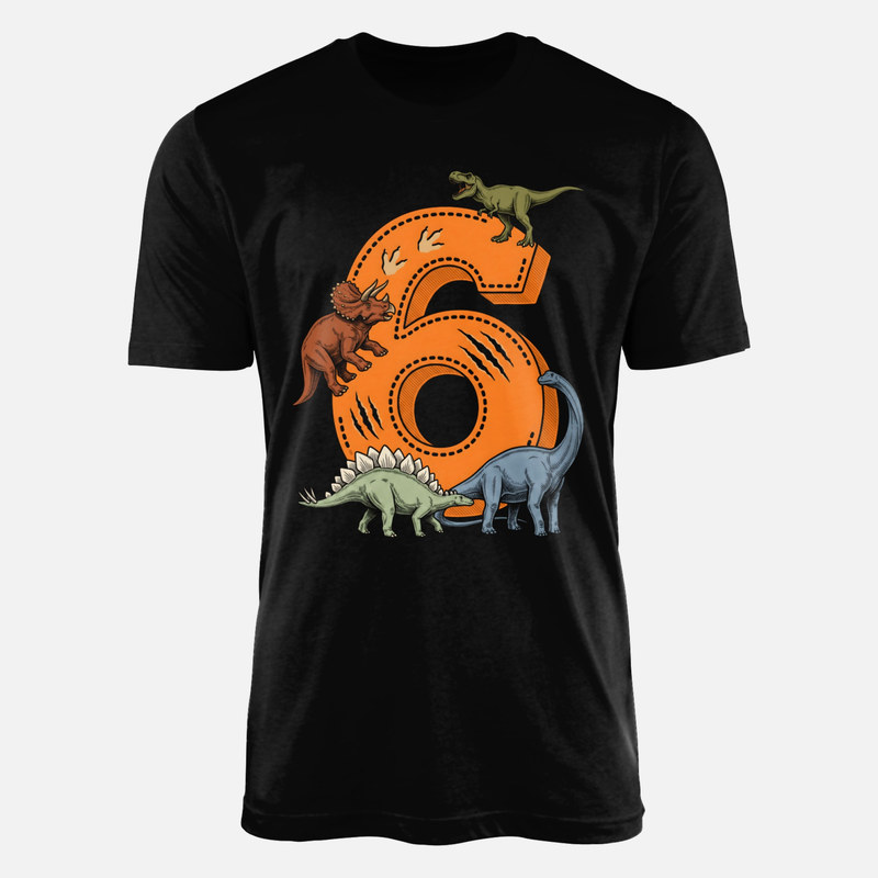 Magliette: Numero 6 con dinosauri
