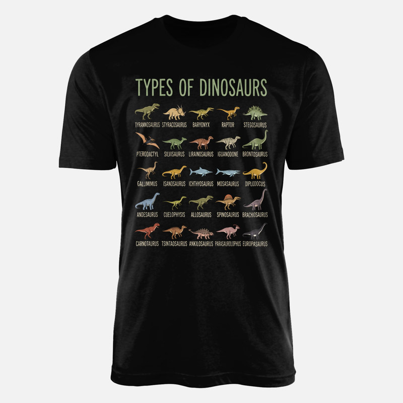 Magliette: Guida illustrata tipi di dinosauri