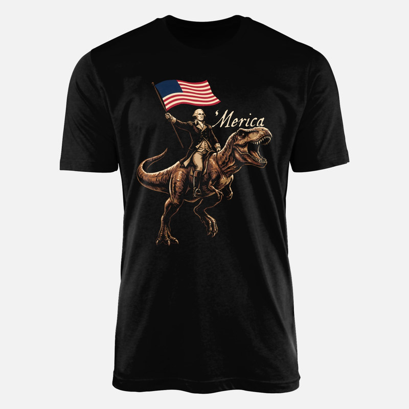 Magliette: George Washington sul T-Rex Merica
