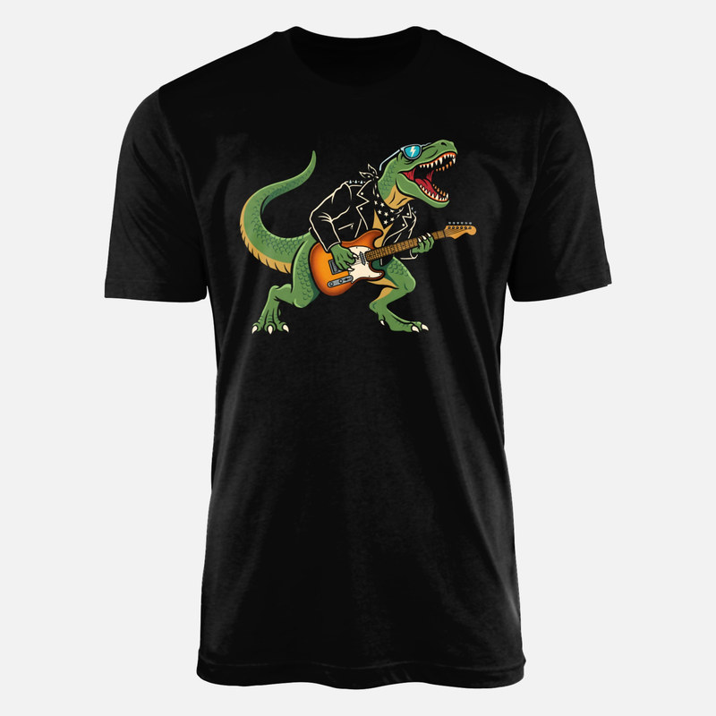 Magliette: T-Rex rockero con chitarra