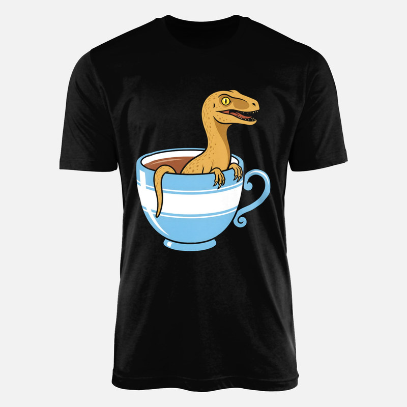 Magliette: Velociraptor nella tazza da caff&egrave;
