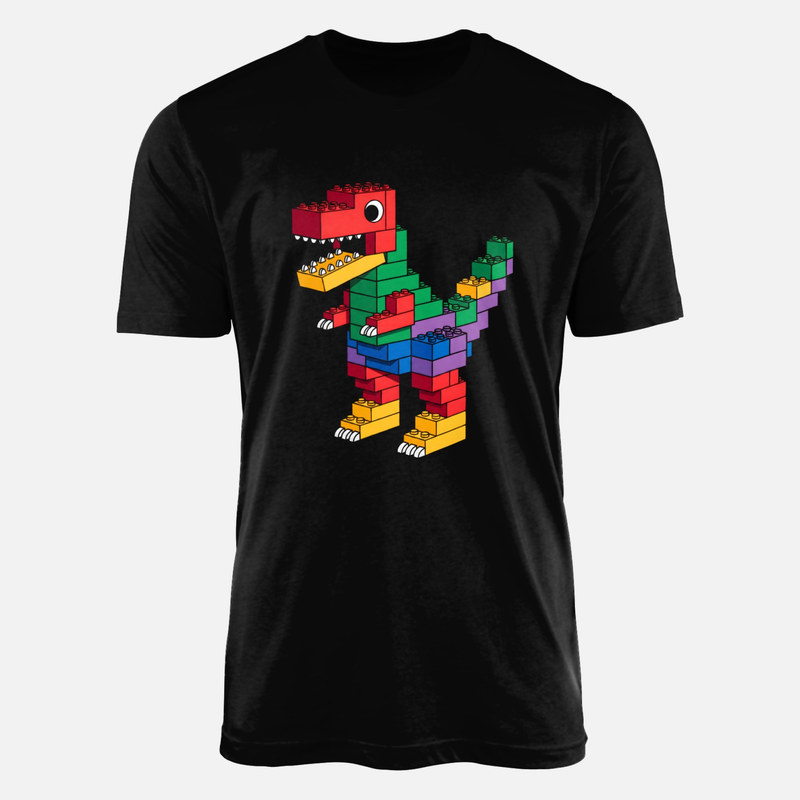 Magliette: T-Rex di mattoncini colorati