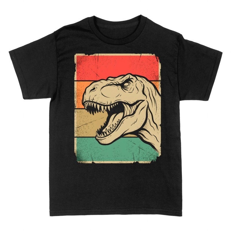 Magliette: T-Rex vintage ruggito e strisce retro