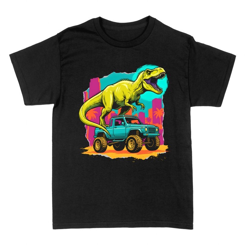 Magliette: T-Rex su fuoristrada 4x4