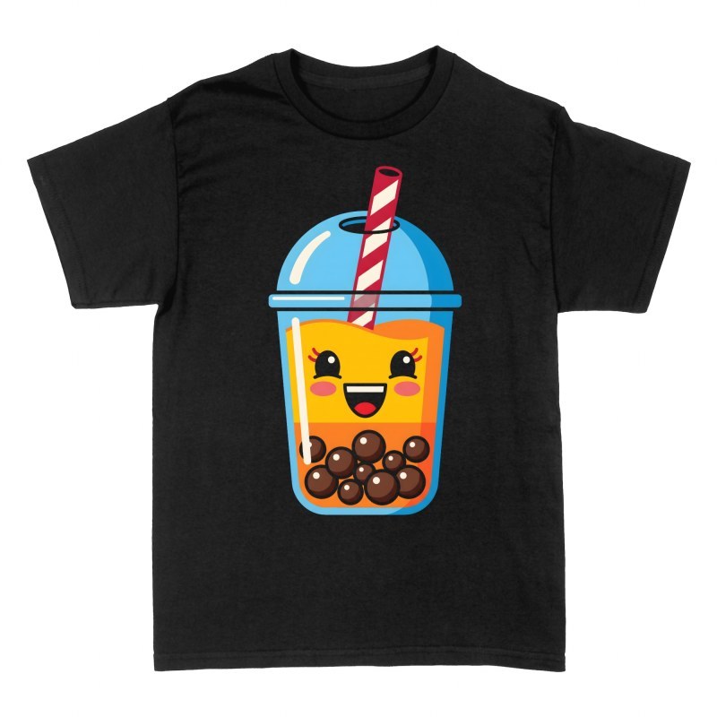 Magliette: Boba tea kawaii sorridente con perle