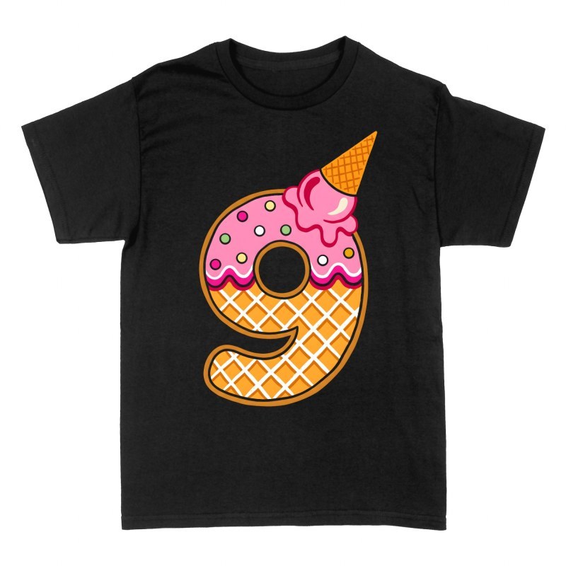 Magliette: Numero 9 di gelato e donut
