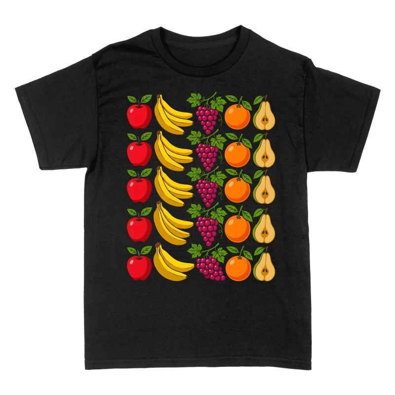 Magliette: Pattern di frutta mista colorata