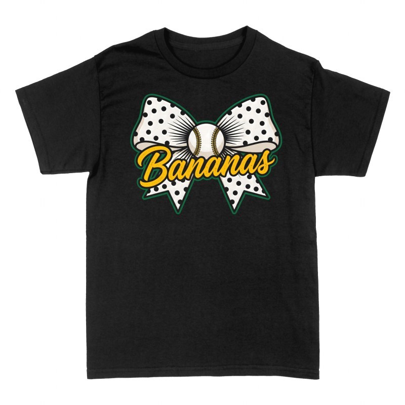 Magliette: Fiocco da baseball con scritta Bananas
