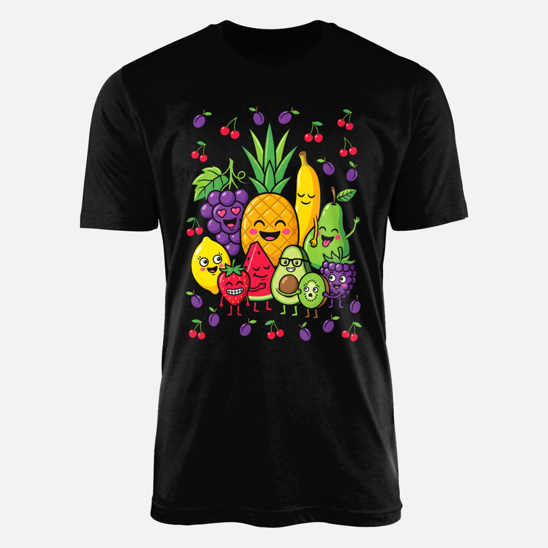 Magliette: Frutta kawaii felice con avocado