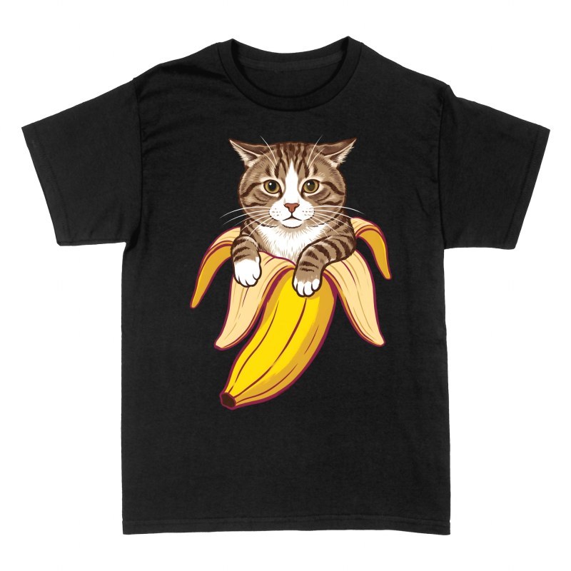 Magliette: Gatto che esce da una banana