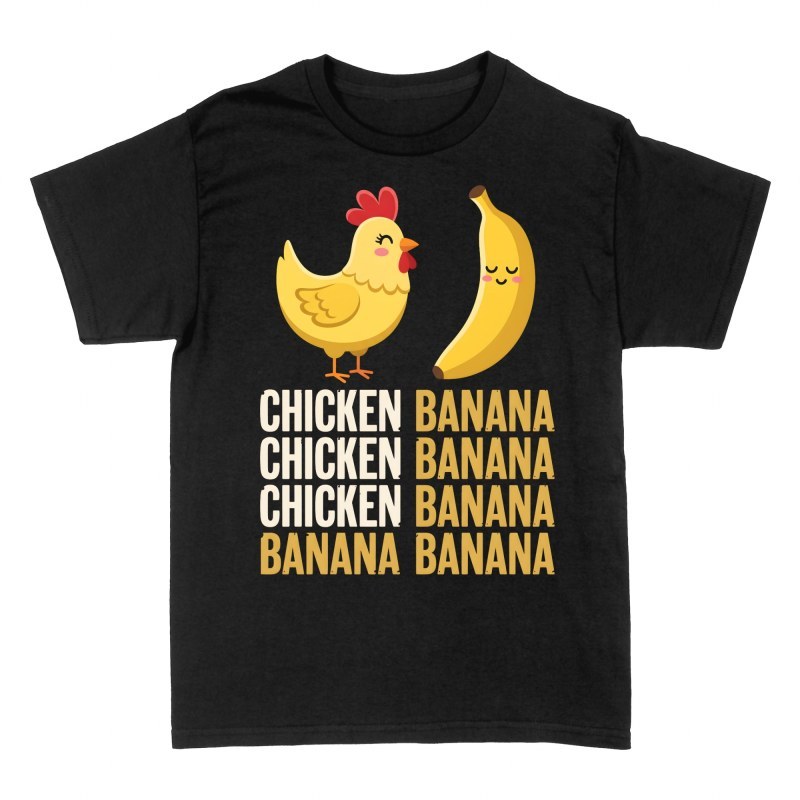 Magliette: Pollo e banana meme divertente kawaii