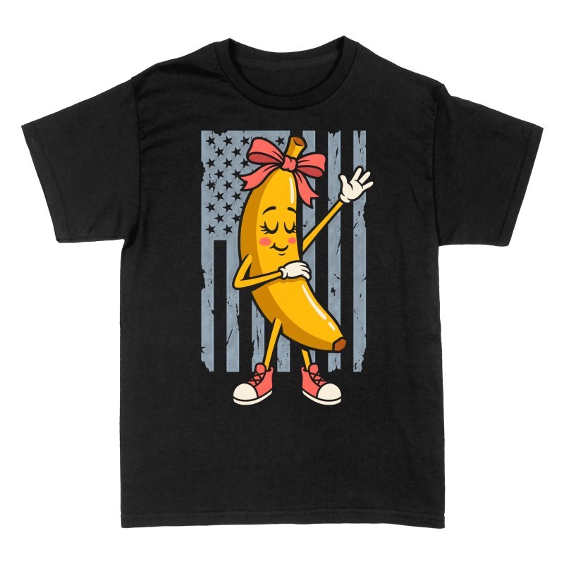Magliette: Banana ballerina con bandiera americana