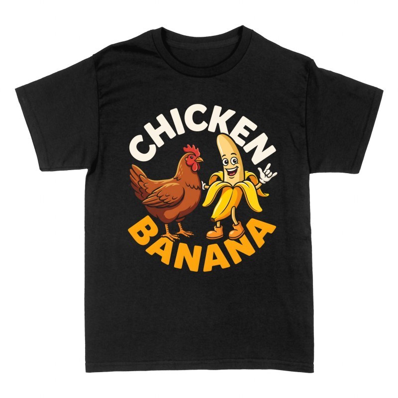 Magliette: Pollo e banana rock divertenti