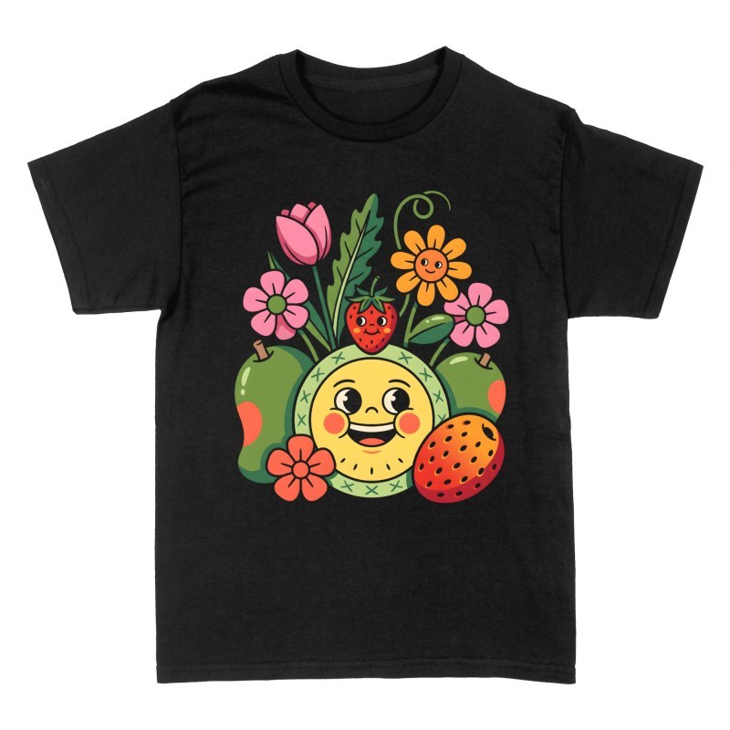 Magliette: Frutta e fiori felici vintage