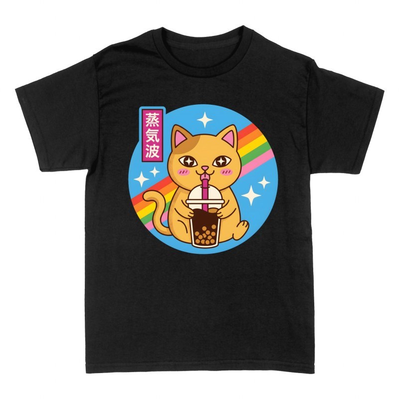 Magliette: Gatto kawaii con bubble tea
