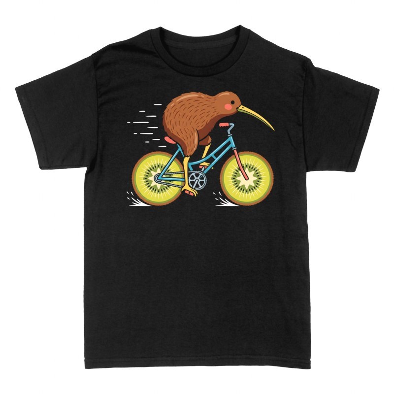 Magliette: Uccello kiwi in bicicletta con ruote kiwi