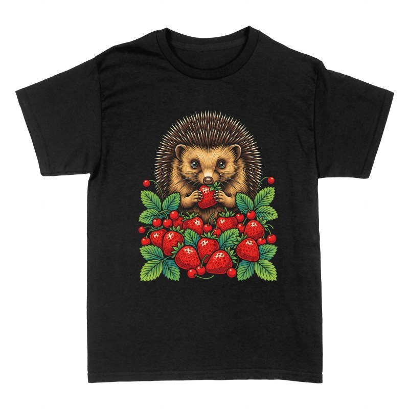 Magliette: Riccio con fragole di bosco