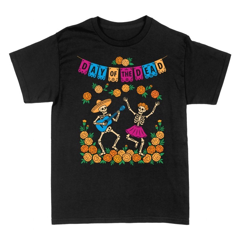 Magliette: Scheletri festanti del D&iacute;a de Muertos