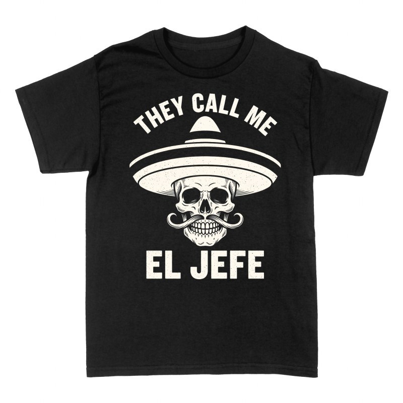 Magliette: Teschio messicano con sombrero El Jefe