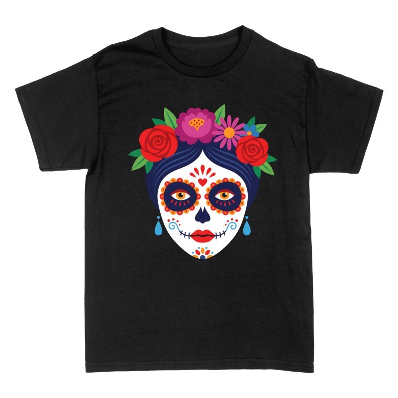 Magliette: Catrina messicana con fiori