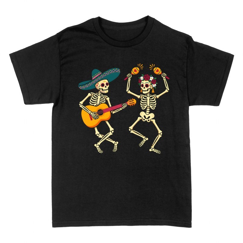 Magliette: Scheletri mariachi e catrina che ballano