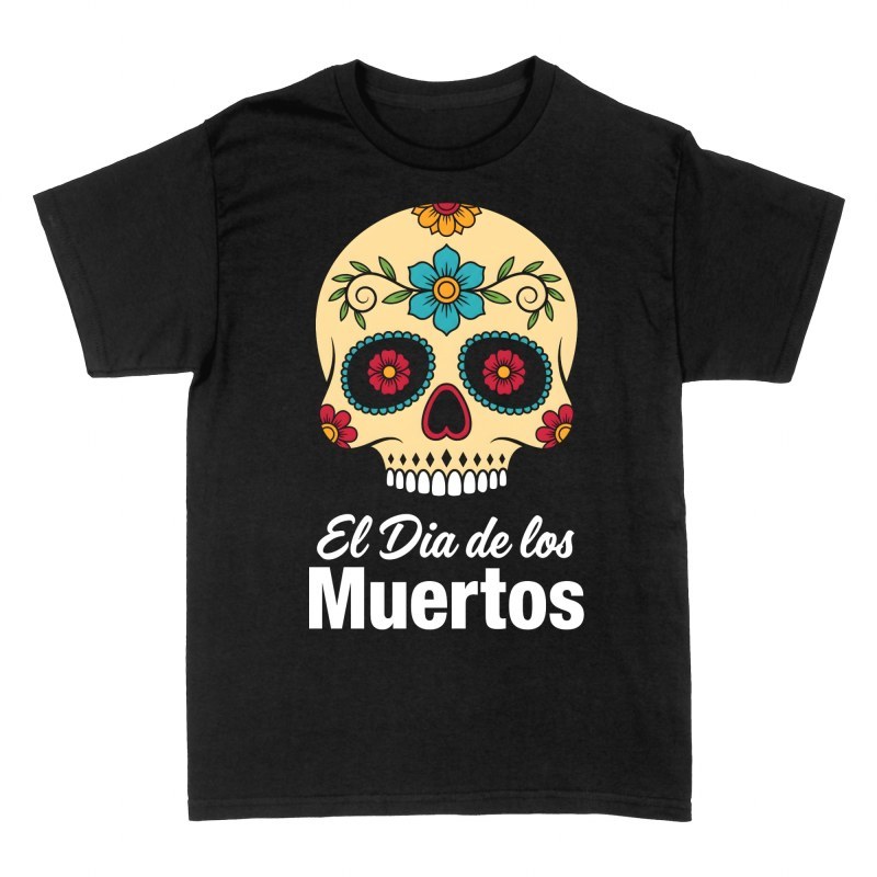 Magliette: Teschio messicano floreale Dia de los Muertos
