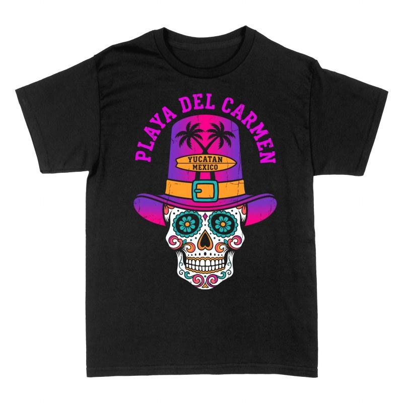 Magliette: Teschio messicano Playa del Carmen