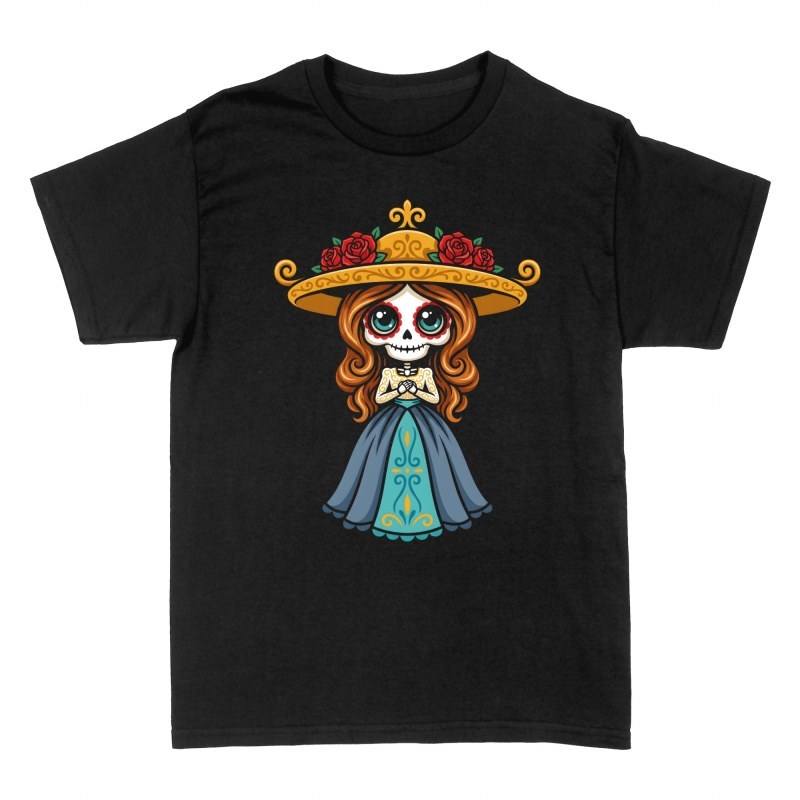 Magliette: Catrina messicana chibi con cappello