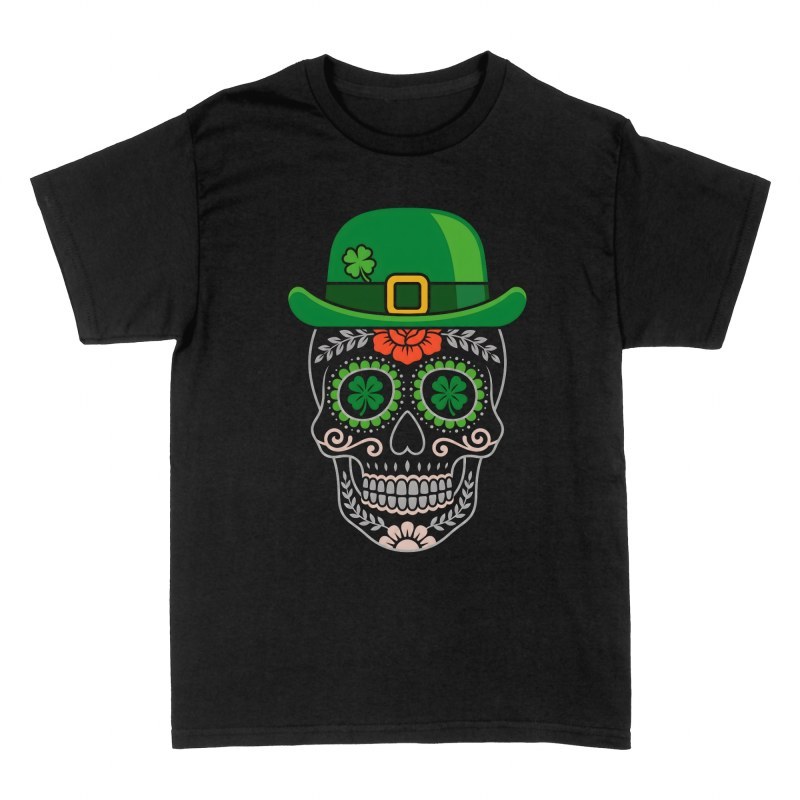 Magliette: Teschio messicano con cappello da folletto
